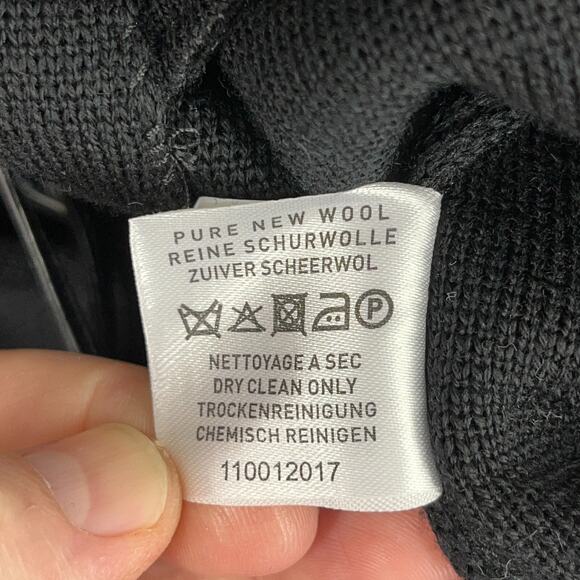 Saint James Womens Duffle Peacoat Pure Wool 10 Black Sweater made in France - Picture 8 of 11